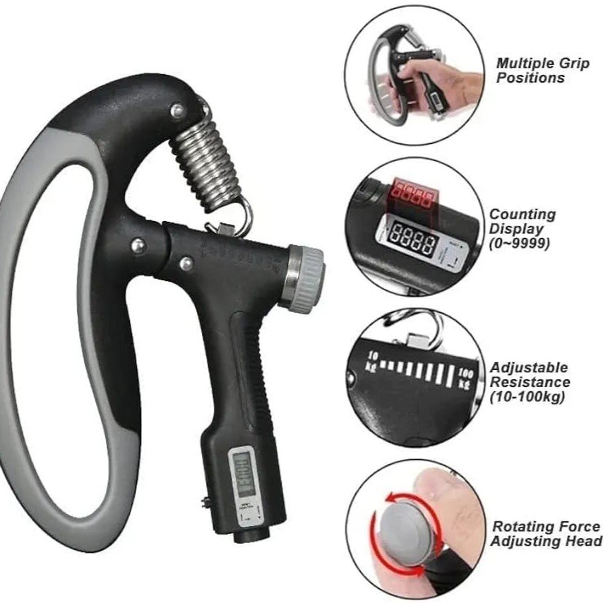 Adjustable Hand Grip Strengthener with Digital Counter